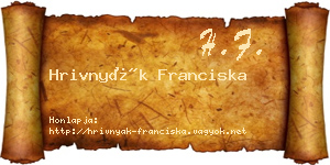 Hrivnyák Franciska névjegykártya